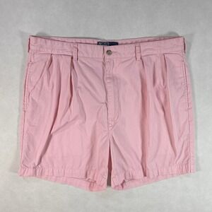Polo Ralph Lauren Andrew Short Mens 37 Pink Pleated Cotton Chino Shorts 6 Inseam